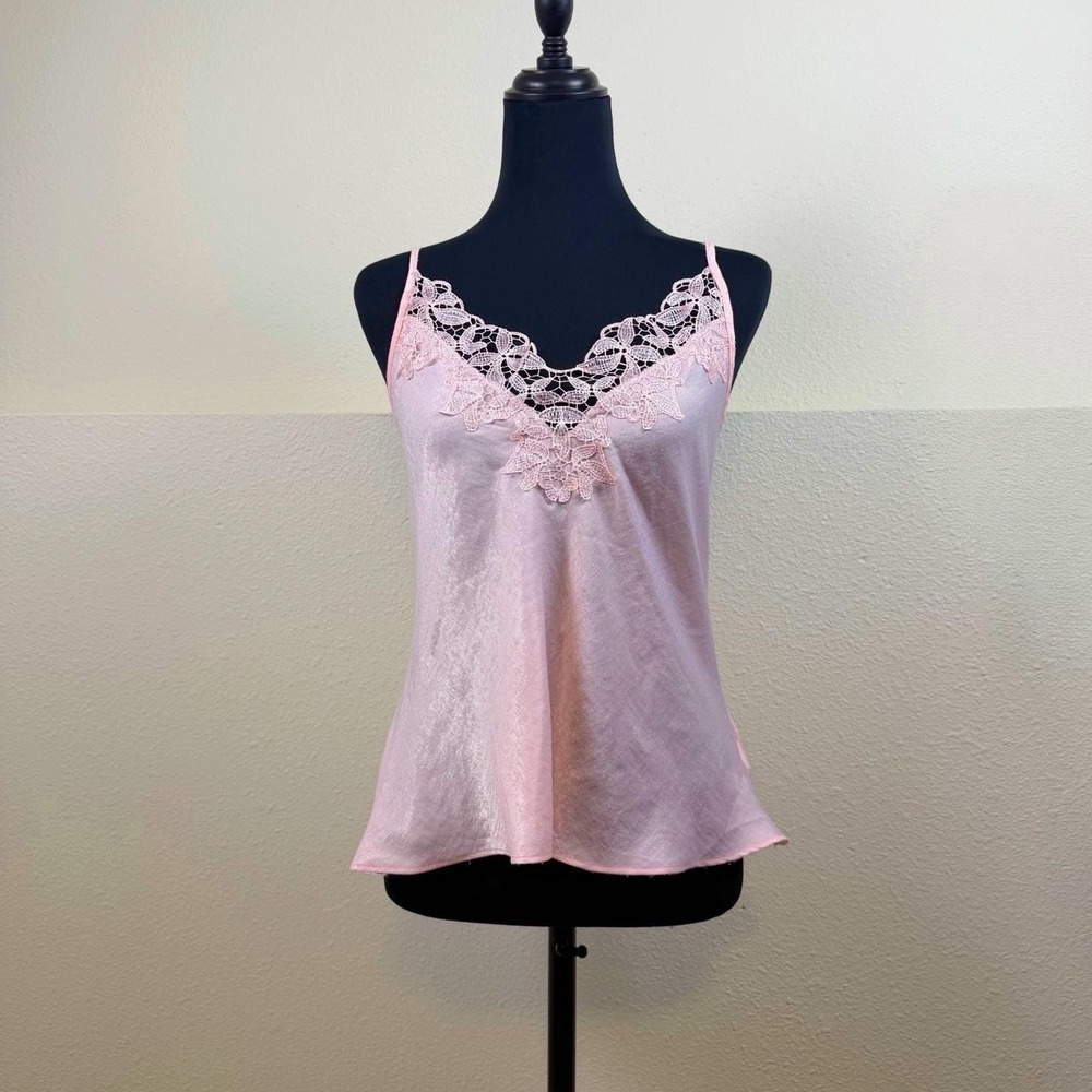 Vintage Pink Lace Cami Top — Size L